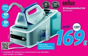 Krëfel Braun stoomgenerator is7143 wh aanbieding