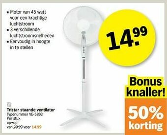 Albert Heijn Tristar staande ventilator aanbieding
