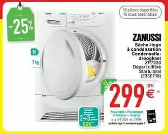 Cora Zanussi sèche-linge à condensation condensatiedroogkast zp7230 aanbieding