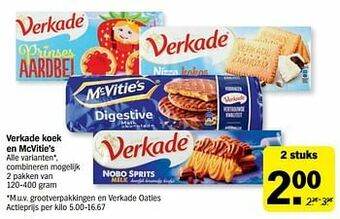 Albert Heijn Verkade koek en mcvitie`s aanbieding