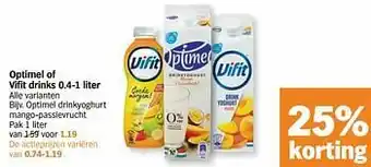 Albert Heijn Optimel drinkyoghurt mango-passievrucht aanbieding
