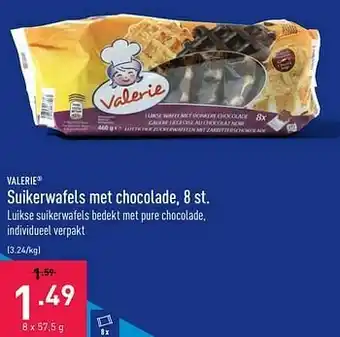 ALDI Suikerwafels met chocolade aanbieding