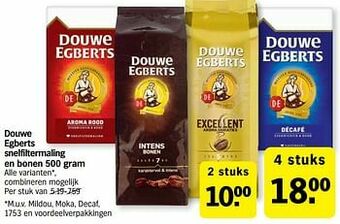 Albert Heijn Douwe egberts snelfiltermaling en bonen aanbieding