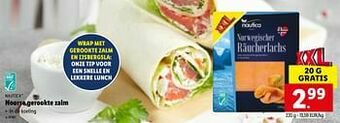 Lidl Noorse gerookte zalm aanbieding