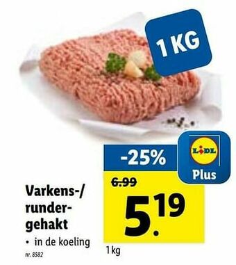 Lidl Varkens-- rundergehakt aanbieding