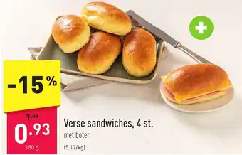 ALDI Verse sandwiches, 4 st. 180g aanbieding