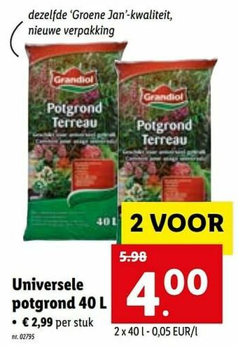 Lidl Universele potgrond aanbieding