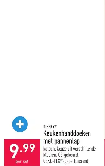 ALDI Disney keukenhanddoeken met pannenlap aanbieding