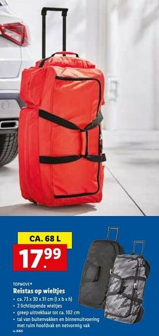 Lidl Reistas op wieltjes aanbieding