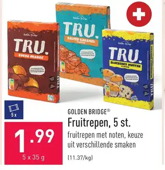 ALDI Golden bridge fruitrepen, 5 st. aanbieding