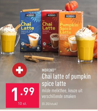 ALDI Moreno chai latte of pumpkin spice latte aanbieding