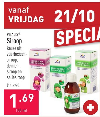 ALDI Vitalis siroop 150ml aanbieding