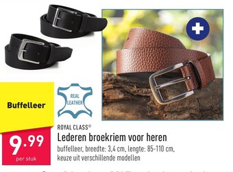 ALDI Royal class lederen broekriem voor heren aanbieding