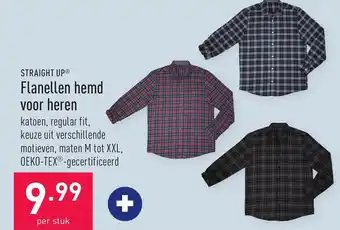 ALDI Straight up flanellen hemd voor heren aanbieding