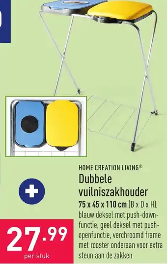 ALDI Home creation living dubbele vuilniszakhouder aanbieding