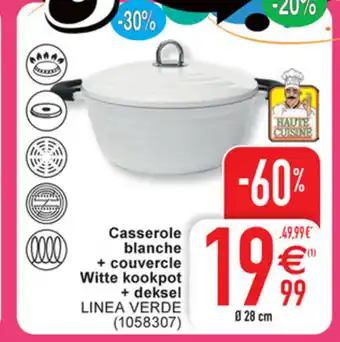 Cora Casserole blache + couvercle wite kookpot + deksel aanbieding