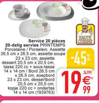 Cora Service 20 pieces 20-delig servies aanbieding