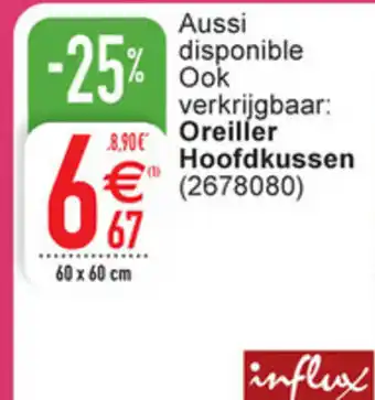 Cora Oreiller hoofdkussen 60x60 cm aanbieding