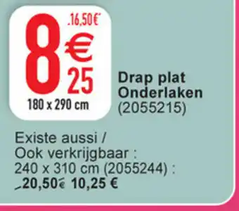 Cora Drap plat onderlaken 180x290 cm aanbieding