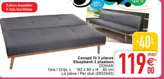 Canape lit 3 places slaapbank 3 plaatsen 182x80xh : 80 cm