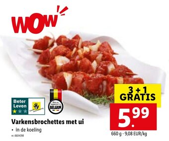 Lidl Varkensbrochettes met ui aanbieding