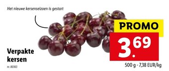Lidl Verpakte kersen aanbieding