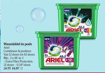 Delhaize Wasmiddel in pods ariel aanbieding
