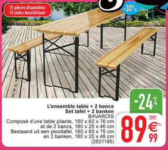 Cora L'ensemble table + 2 banca set tafel + 2 banken aanbieding