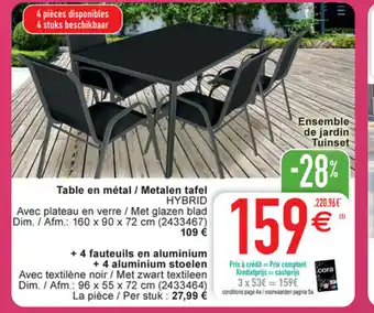 Cora Table en metal / metalen tafel aanbieding
