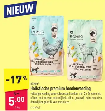 ALDI Romeo Holistische Premium Hondenvoeding 1.5kg aanbieding