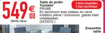 Cora Table de jardin tuintafel 120/170c120 cm aanbieding