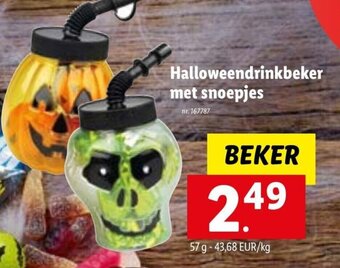 Lidl Halloweendrinkbeker met Snoepjes aanbieding