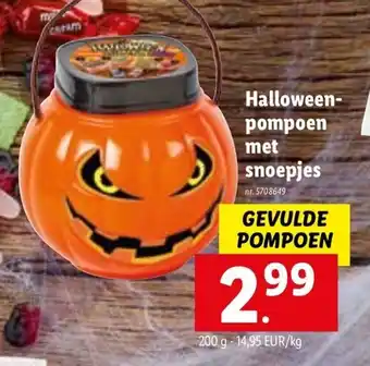 Lidl Halloween Pompoen met Snoepjes aanbieding