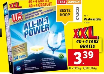 Lidl W5 Vaatwastabs aanbieding
