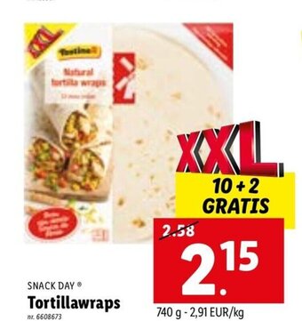 Lidl Snack Day Tortillawraps aanbieding