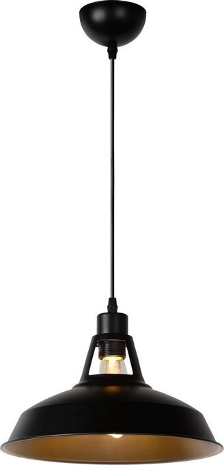 Bol.com Lucide brassy-bis - hanglamp - ø 31 cm - e27 - zwart aanbieding