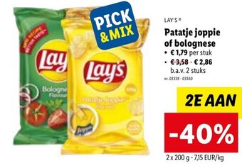 Lidl Lay's Patatje Joppie of Bolognese aanbieding
