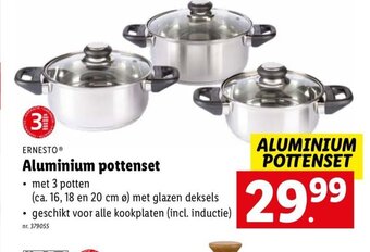 Lidl Ernesto Aluminium Pottenset aanbieding