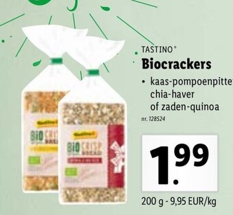 Lidl Tastino Biocrackers 200g aanbieding
