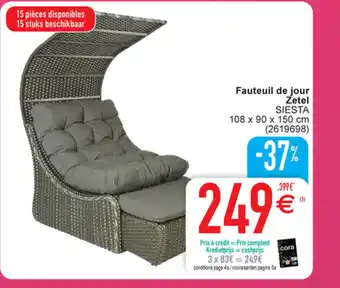Cora Fauteuil de jour zetel 108x90x150 cm aanbieding