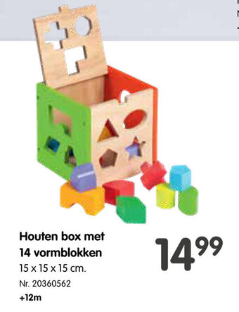 Fun Houten box met 14 vormblokken aanbieding
