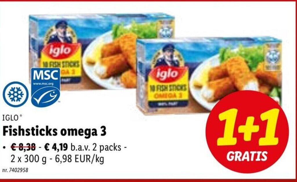 Iglo Fishsticks Omega 3 promotie bij Lidl
