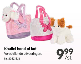 Fun Knuffel hond of kat aanbieding