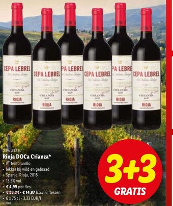 Lidl Cepa Lebrel Rioja Doca Crianza aanbieding