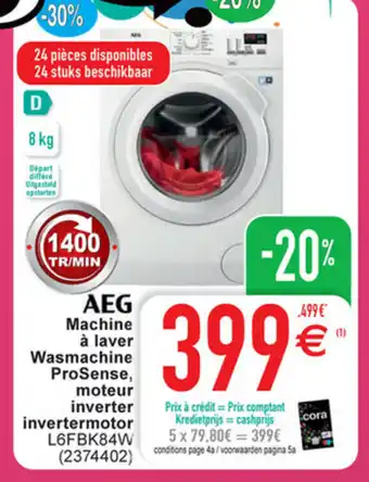 Cora Aeg machine a laver wasachine prosense moteur inverter invertermotor aanbieding