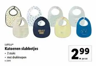 Lidl Katoenen slabbetjes aanbieding