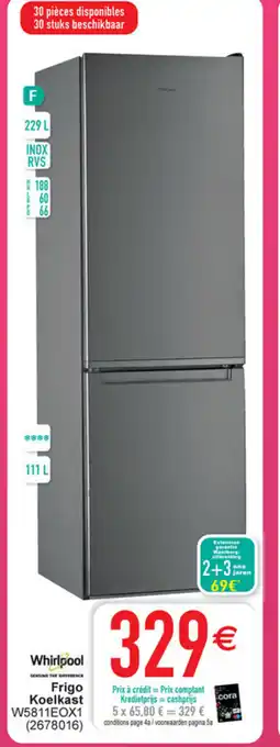 Cora Whirlpool frego koelkast aanbieding