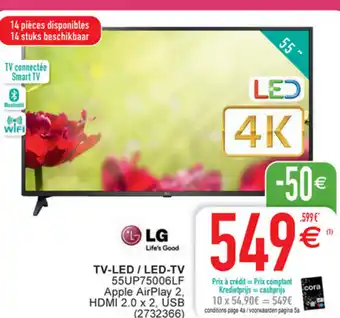Cora Lg tv-led 55up75006lf aanbieding