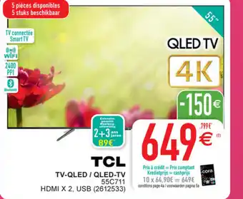 Cora Tcl tv-qled 55c711 aanbieding