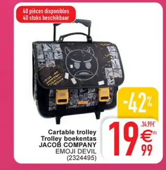 Cartable trolley trolley boekentas emoji devil